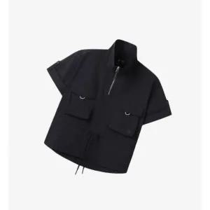 코오롱 스포츠 여성 아웃포켓 우븐 반팔 아노락 SET UP TVTCM25522BLK 316055