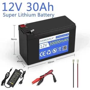 12V 배터리 30Ah 18650 리튬 배터리 팩 30A 분무기 내장 고전류 BMS 전기 자동차 12.6V 3A 충전기