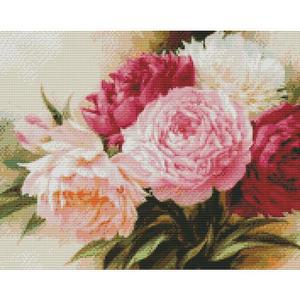[QN3608Z0]하모니아트 보석십자수 40x50 모란1