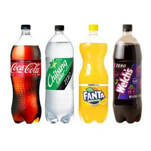 한번에먹자 제로 탄산 1.5L 4종  각 1개 / 코카콜라 제로+칠성사이다 제로+웰치 제로