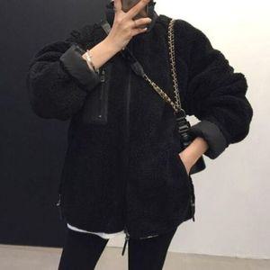 여성 방한 양면후 스타일 리스 루즈핏 뽀글이 털잠바
