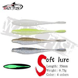 세트 FISH 야광 소프트 미끼 지그 송어 벌레 인공 바다 낚시 워블러 55mm 0.75g 20