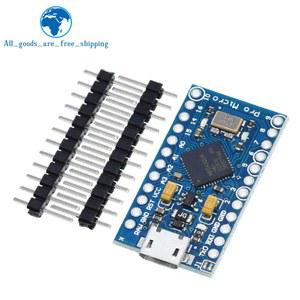 TZT 프로 마이크로 ATmega32U4 5V 16MHz 오리지널 칩, ATmega328 교체, 아두이노 프로 미니용 2 열 핀 헤더, 레오나르도 UNO R3