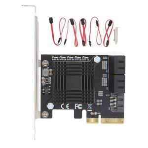 PCI u2011E to 5 포트 SATA3.0 모듈, 컨버터, 확장 카드, JMB585, 골드 u2011 플레이트 디자인, 안정적, 여러 시스템 지원