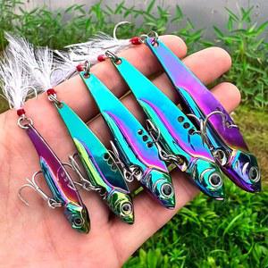 오리글램 낚시 스피너 미끼 5pcs 미끼, 금속 숟가락 지깅 바다 침몰 세트 연어 송어