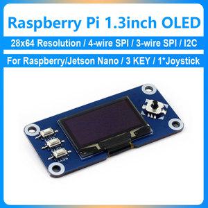 1.3 인치 OLED 디스플레이 HAT 128x64 픽셀 4 와이어 SPI 3 I2C 인터페이스 라즈베리 파이 젯슨 나노용