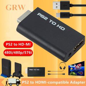PS2 HDMI 호환 어댑터 오디오 비디오 컨버터 변환기 3.5mm 케이블 포함 디스플레이 모드 PC 지원 480i 480p