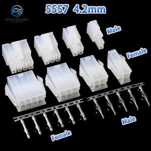 5-100pcs 4.2mm 5557 & 시리즈 PC ATX/PCI-E/EPS 전원 공급 장치 케이블 용 암수 터미널 핀 냉간 압착 HOT