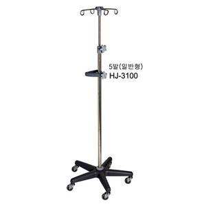 홍재 스텐 플라스틱 링거폴대 HJ-3100 5발 바퀴형 링겔대 수액걸이