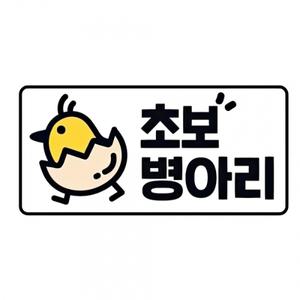 초보운전 초보병아리 자동차 스티커 야광 반사 차량용