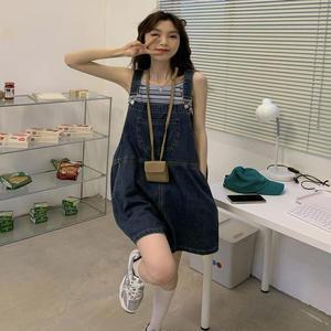 [피커]멜빵청반바지 청반바지 점프수트