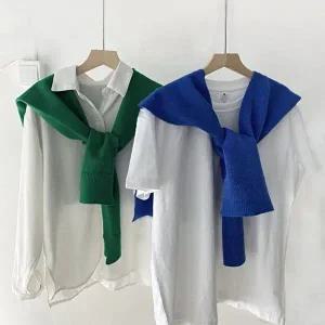 무지 니트 어깨숄 가디건 10color LM-0599-WFGUJBZ