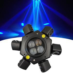 LED 150W RGBW 6 팔 이동 헤드 DJ 조명 무대 디스코 빔 스트로브 회전 효과 램프 DMX512 음악 댄스 바 파티