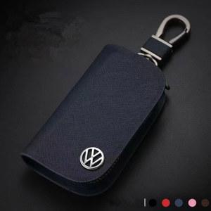 크로스 패턴 가죽 자동차 키 케이스 커버 키홀더 VW 폭스바겐 골프 폴로 파사트 티구안 투란 제타 액세서리