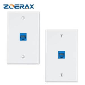 ZoeRax 2팩 암-암 키스톤 잭 월 플레이트(RJ45 인라인 커플러 인서트 포함) Cat6