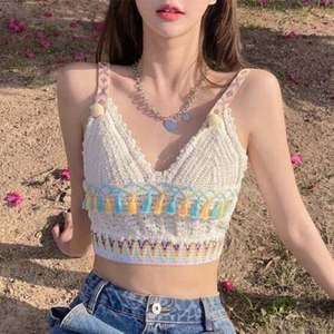 크롭 니트나시 크롭티 슬리브리스 민소매 탑나시