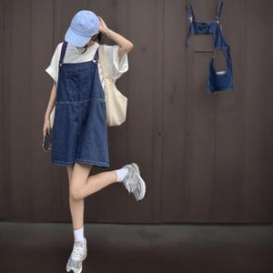 아트박스/신상오픈런 여성용 스티치 장식 데님 멜빵 점프수트