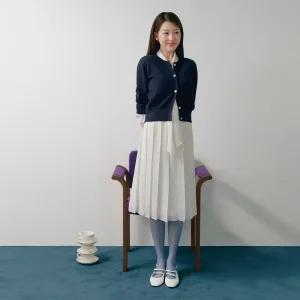 케네스레이디 라벨 도트 미디 스커트[장다아 착용] (EWSKOD02)