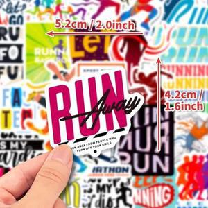 달리기 스티커 I Love Run 그래피티 DIY 수하물 노트북 스케이트보드 바이크 오토바이 자전거 50개