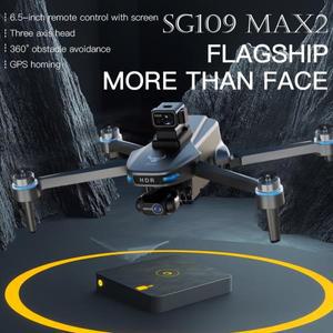 250g SG109 MAX2 장애물 회피 전문 미니 GPS 드론 스크린 RC 3축 짐벌 8K 항공 사진 촬영 쿼드콥터 장난감