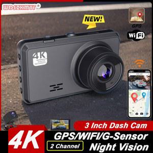 블랙박스 차량용 Dvr 4K UHD 와이파이 GPS 대시 캠 카메라 3 인치 녹음기 후면보기 블랙 박스 외부 자동차 액세서리