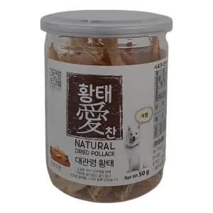 대관령눈마을황태 애견용 황태채 50g 국내산 덕장 저염 로스팅 반려동물 애용 반려 대용량