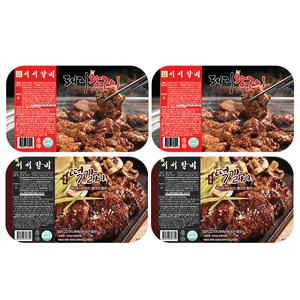 [서서갈비] 간장맛 양념왕구이600g x 2팩 + 육즙떡갈비 400g x 2팩