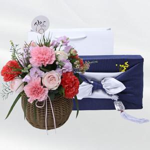 효도 카네이션+도라지정과 500 어버이날 스승의날 감사 존경 은혜 축하 생신 기념일 생일 선물 꽃배달