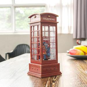 [BZJL5SSW_4C]크리스마스 시즌 공중 전화 연인 LED 오르골