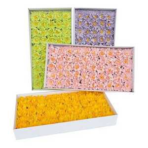 종이 웨딩 부케 제작용 Asters 인공 꽃 장미 머리 DIY 선물 상자 재료 파티 장식 6x5cm 50