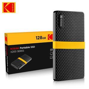 KODAK 외장형 하드 드라이브, 128GB 휴대용 SSD 디스코 듀로, 인치 C타입 USB 3.1, X200