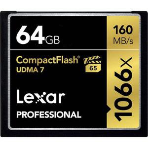 전문 사진작가, 비디오그래퍼, 애호가를 위한 Lexar Professional 1066x 64GB CompactFlash 카드, 최대 160MB /s 읽기(LCF64GCRBNA1066)