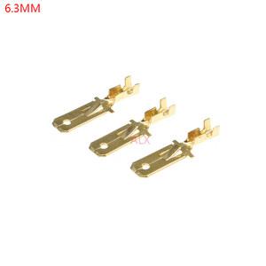50PCS 6 3MM 스페이드 압착 단자 커넥터 골드 황동/자동차 스피커 전선