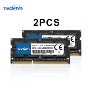 TECMIYO 2X8GB DDR3L 1600MHz SODIMM 노트북 메모리 RAM DDR3 8GB 1.35V PC3L-12800S 비 ECC - 블랙