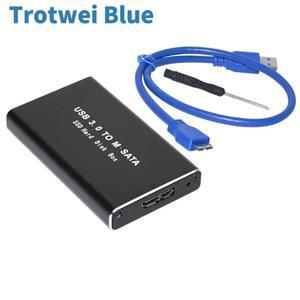 미니 SSD 하드 드라이브 케이스 USB 3.0-mSATA 어댑터 인클로저 알루미늄 합금 외장 하드디스크 mSATA-USB3