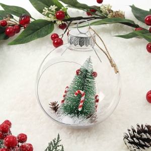 스노우 투명 장식볼(12cm) (지팡이트리)