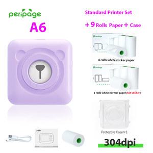 포토 프린터 새로운 도착 304 인치 미니 포켓 Peripage A6 열전 색상 녹색 보라색 휴대 전화 안드로이드 IOS Regalo 선물