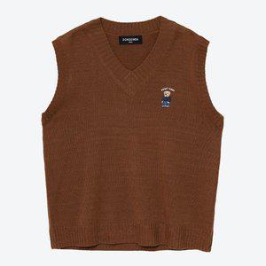 [리빌모아]남녀공용 테디베어로고 데일리 베스트 조끼 DS2 VEA Q082 밤색_P389051224
