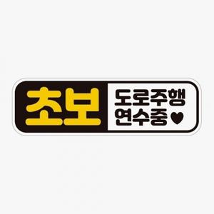 초보 도로주행중연수중 고휘도반사 자석 차량스티커