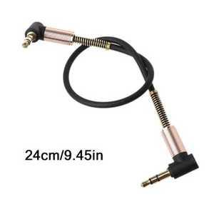카오디오 우퍼 24cm 듀얼 90도 나일론 3.5mm 남성 잭 케이블 자동차 Aux 코드 MP3