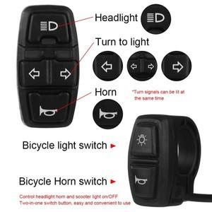 전기 자전거 스쿠터 라이트 스위치 DK226 Ebike 램프 및 경적 오토바이 버튼은 방향 지시등을 제어할 수 있