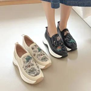 블로썸 페브릭 통굽 스니커즈 6cm