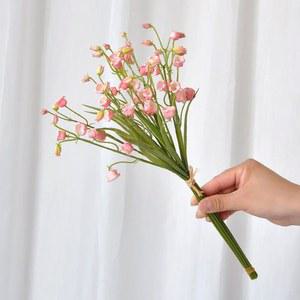 릴리 오브 더 밸리 인공 바람 차임 꽃, 홈 장식 초롱꽃, 신부 부케, 웨딩 파티 꽃, 12 개/묶음