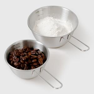 [리본제이]304 스텐 롱핸들 미니 계량컵 2종세트 200ml+400ml / 스텐 손잡이 믹싱볼