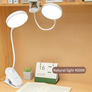LED 테이블 램프 USB 충전식 야간 조명, 접이식 클램프, 스터디 스탠드, 읽기 램프, 터치 3 모드, 디밍 눈 보호 조명