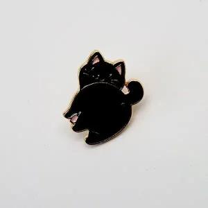 귀여운 미니 고양이 뱃지 블랙 가방장식 브로치-WFH90IS