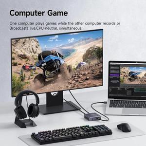 [누리사진관]Hagibis 4K HDMI 호환 비디오 캡처 카드 게임 녹화용 루프 아웃 PS4/5 스위치용 라이브 스트리