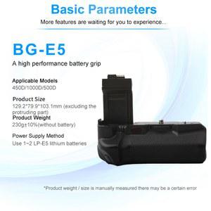 호환 리모컨 BG-E5, 캐논 EOS Rebel XSi XS T1i 450D 500D 1000D 디지털 카메라 수직 배터리 그립 호환