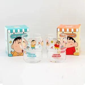 짱구 맹구 홈카페 글라스 300ml/캐릭터 식기 굿즈 유리잔 물컵 선물