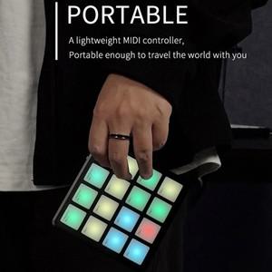 M-VAVE SMC PAD 포켓 패드 무선 16 MIDI 컨트롤러 USB-C 인터페이스 휴대용 한 타악기 키보드 도구